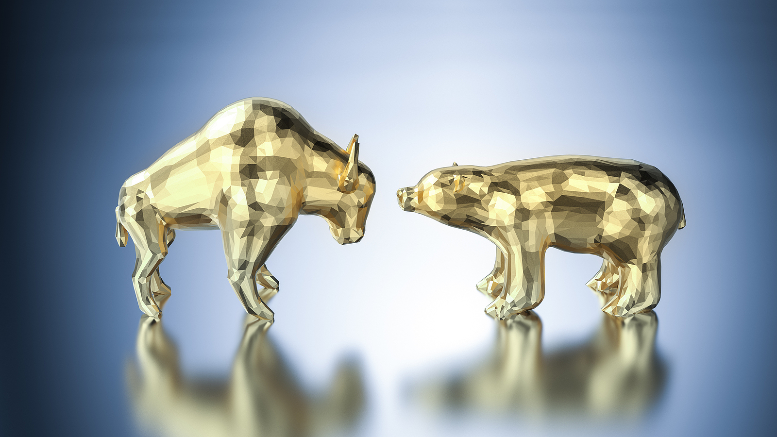 Gold bull and bear