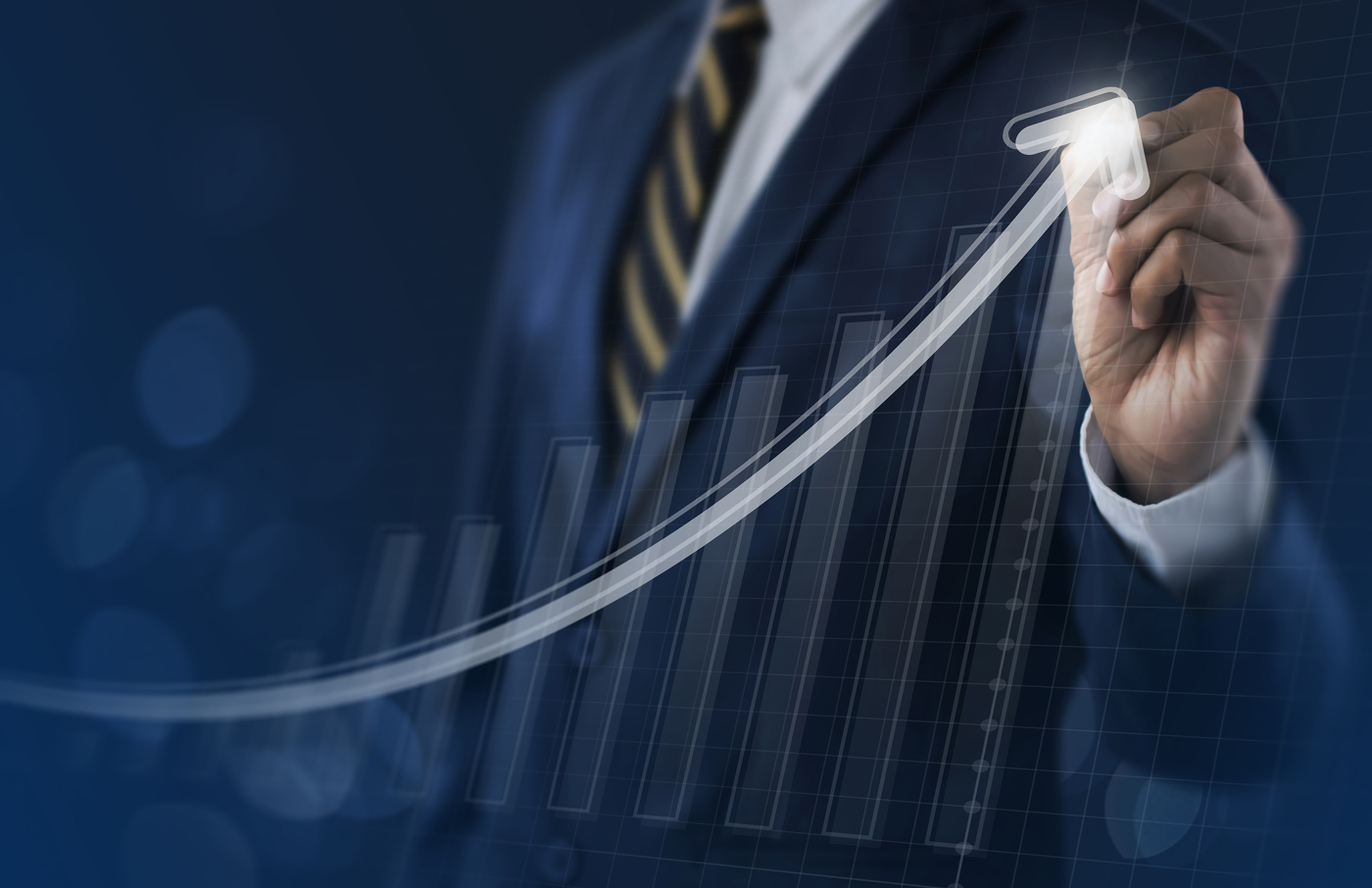 Up arrow, share price rising, bullish share price movement