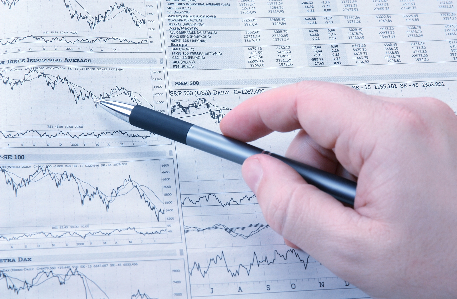 Trader reads financial newspaper